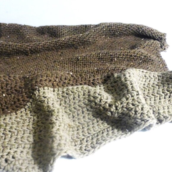 Brown Handmade KNITTED BLANKET Lap Blanket Pet Blanket Dog Blanket Dog Bed - Picture 1 of 3